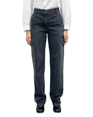 Gerard Darel Ibory Mid Rise Cargo Jeans in Charcoal
