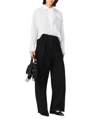 Maje Double Pleated Palazzo Pants