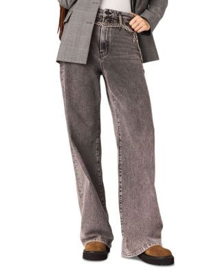 Maje Pantigrey Wide Leg Jeans in Grey