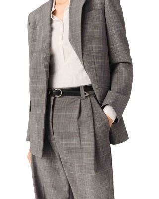 Maje Checked Oversized Blazer