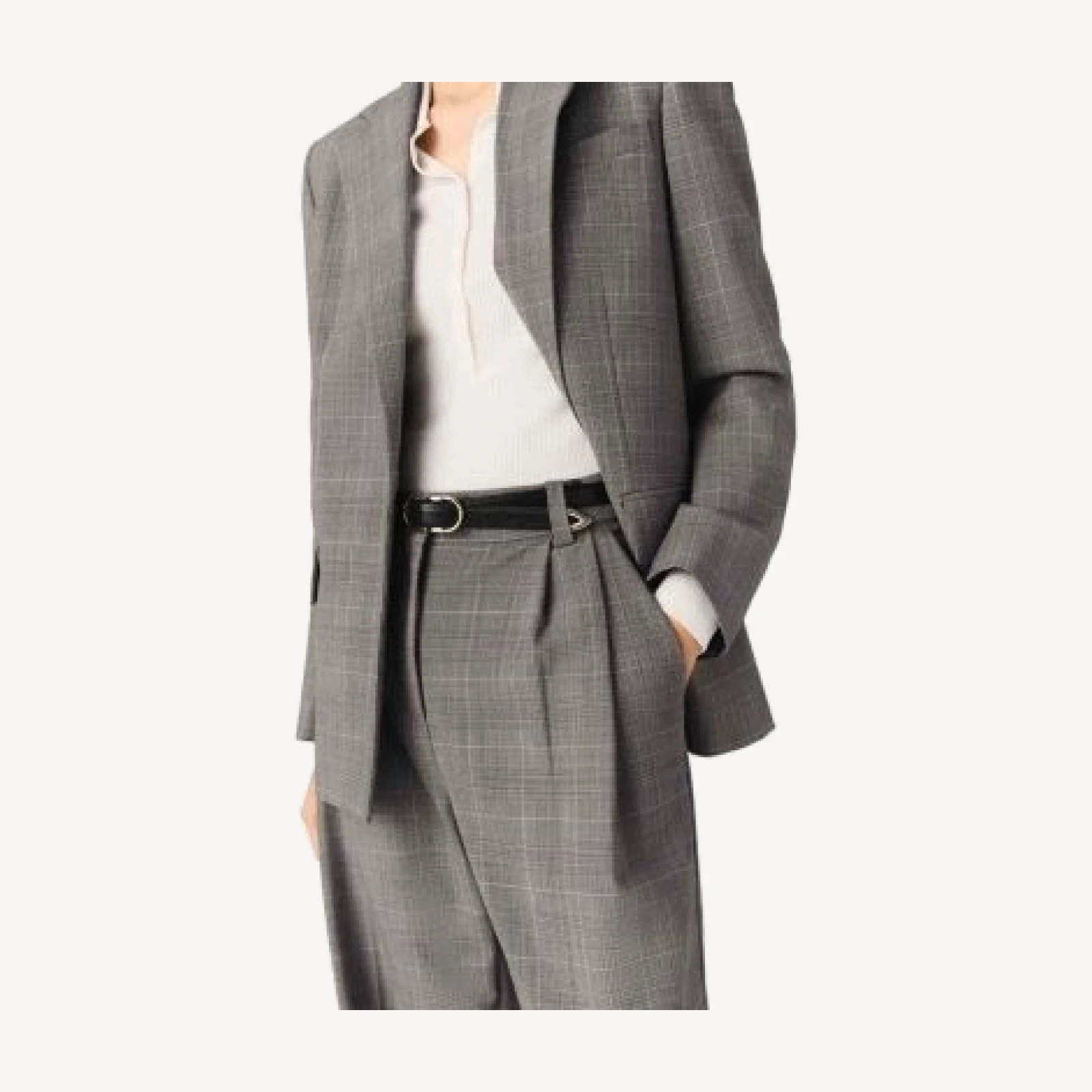 Maje Checked Oversized Blazer