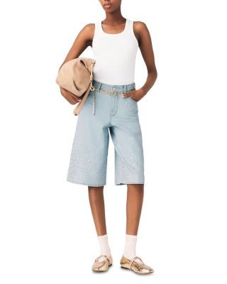 Maje Ipyros Rhinestone Bermuda Shorts
