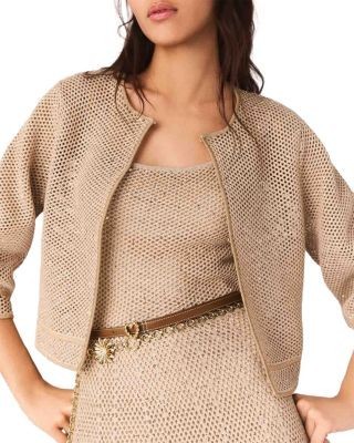 Maje Sequin Knit Cardigan