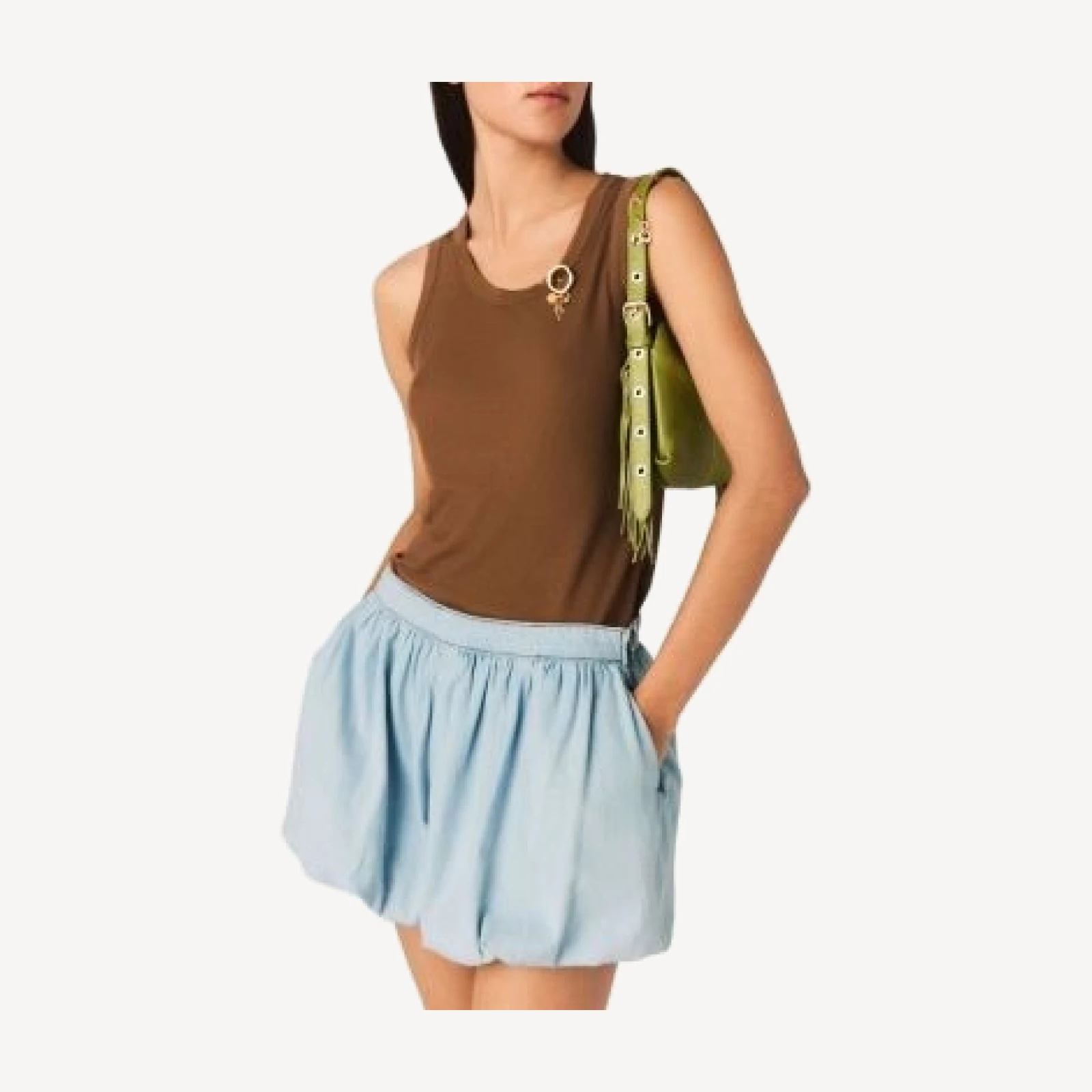 Maje Iou Chambray Balloon Skort