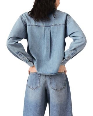 Maje Citikate Cropped Denim Shirt