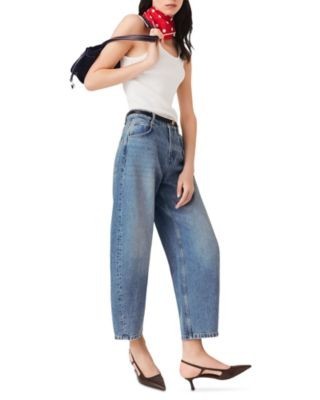 Maje High Rise Balloon Jeans in Blue