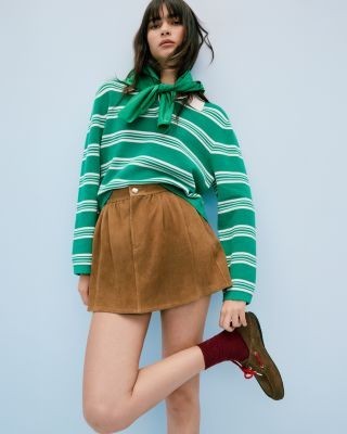 Maje Short Suede Skirt