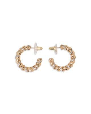 Maje Pave Twist Hoop Earrings