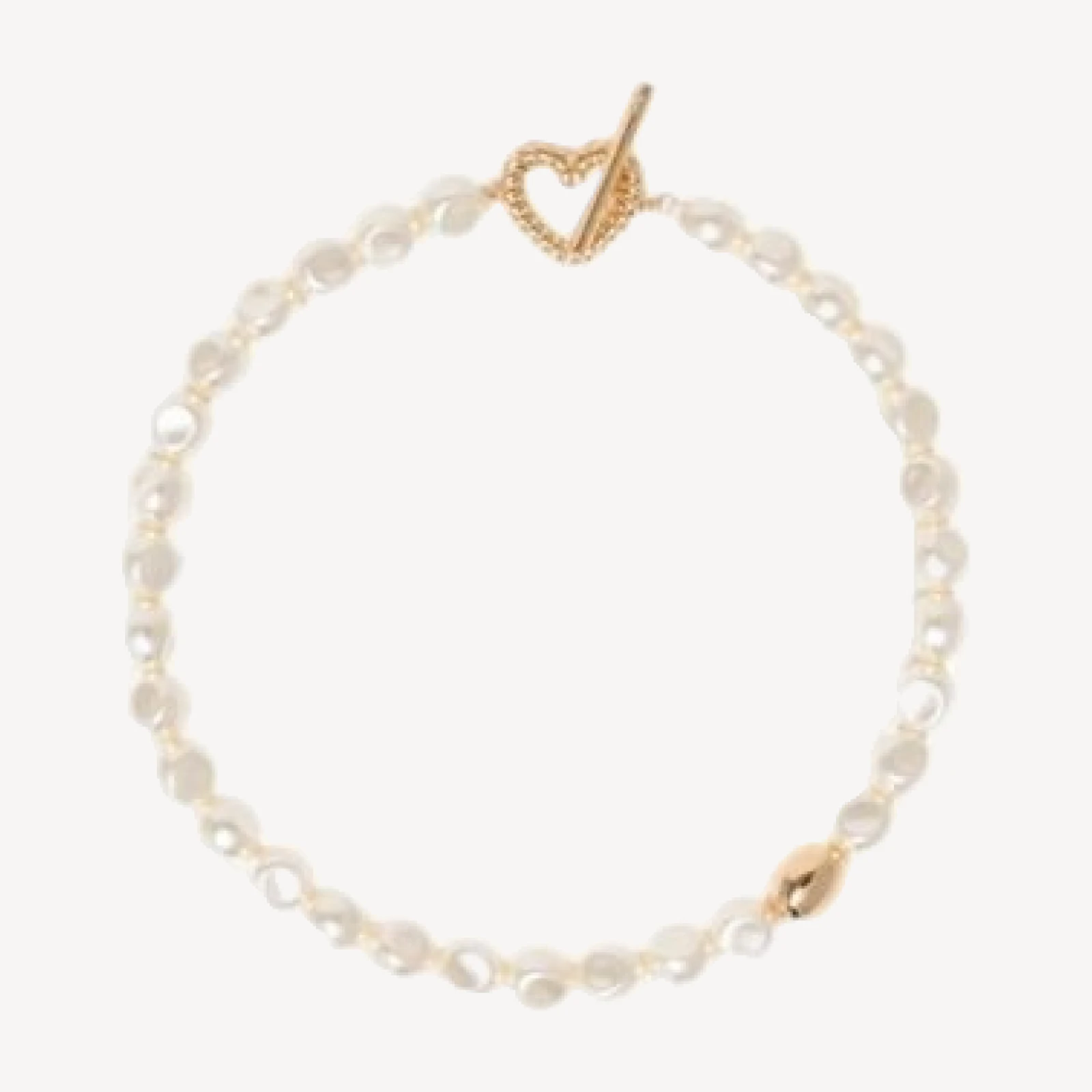 Maje Imitation Pearl Choker Necklace, 15.7