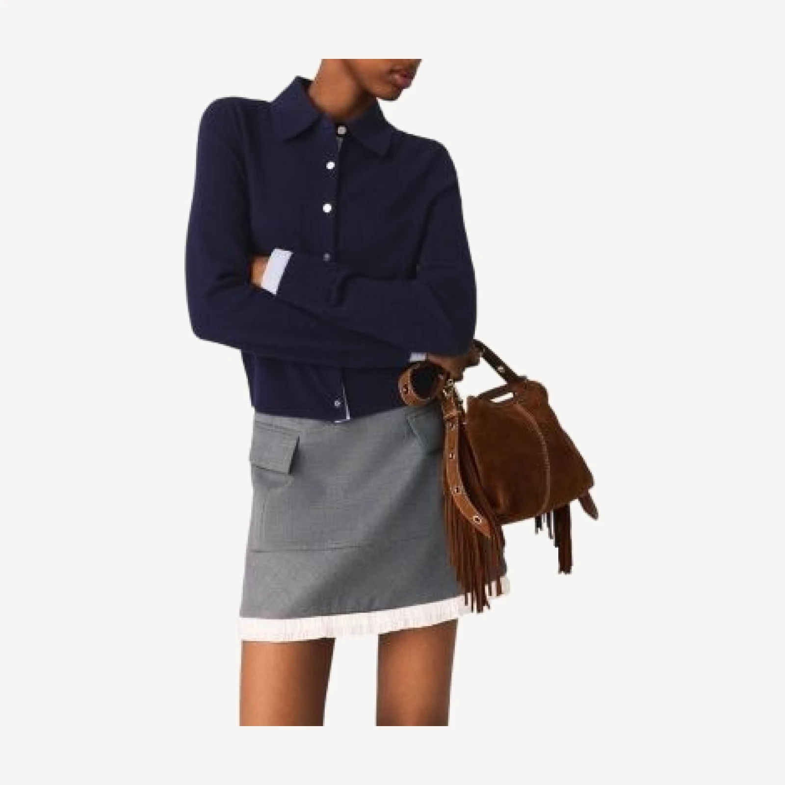 Maje A-Line Poplin Skirt