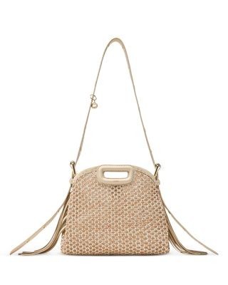 Maje Miss M Mini Leather Mesh Crossbody Bag