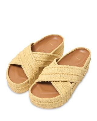 Maje Women's MFACH00870 Raffia Crisscross Platform Sandals