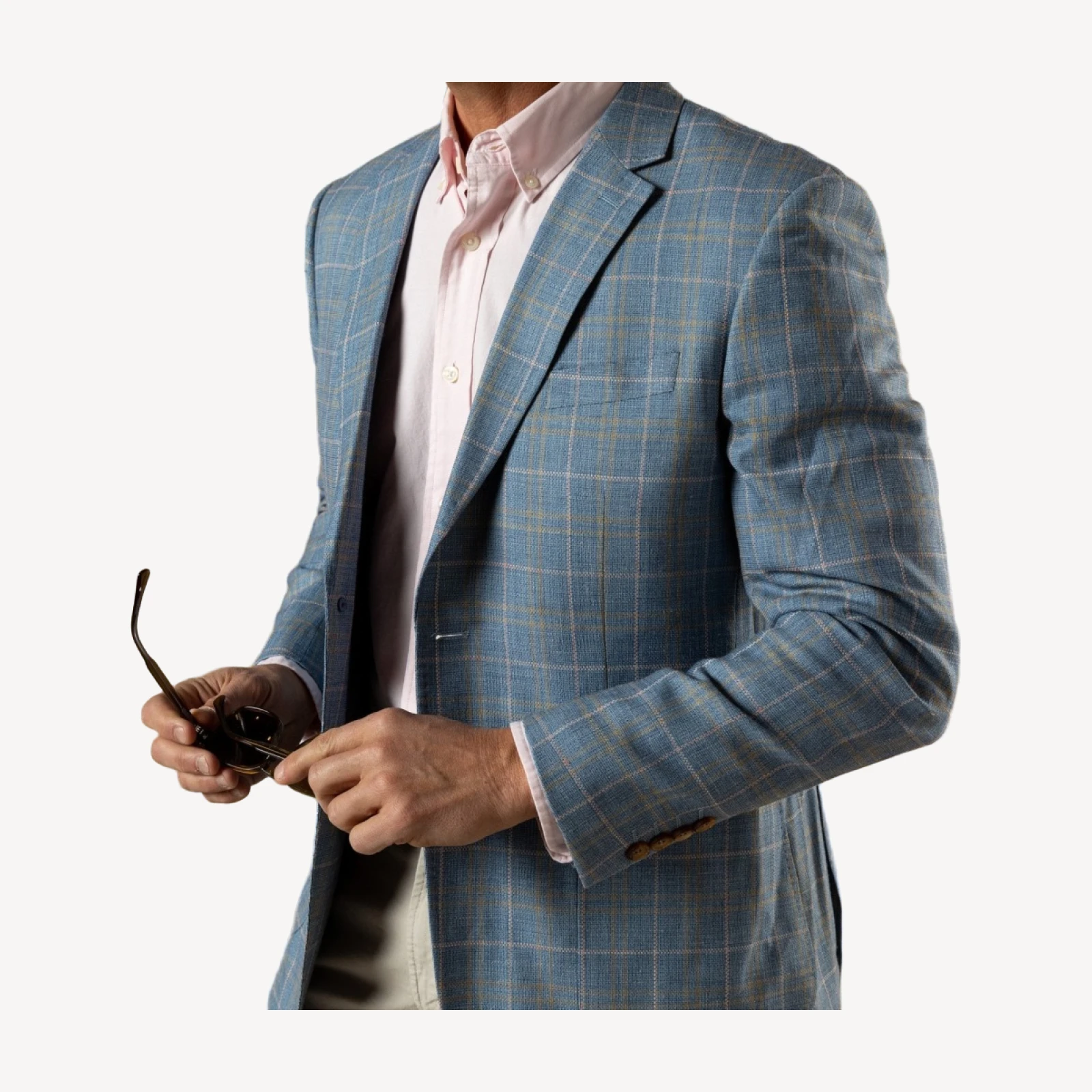 Bradner Plaid Sport Coat - Chambray Blue