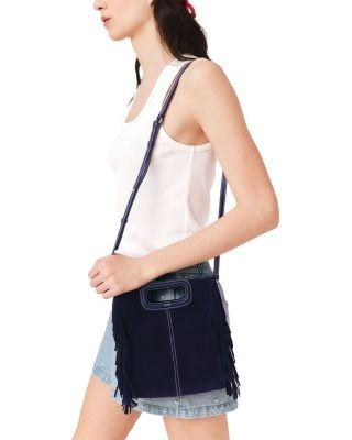 Maje M Stitched Suede Crossbody Bag