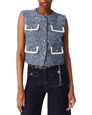 Maje Sleeveless Tweed Jacket