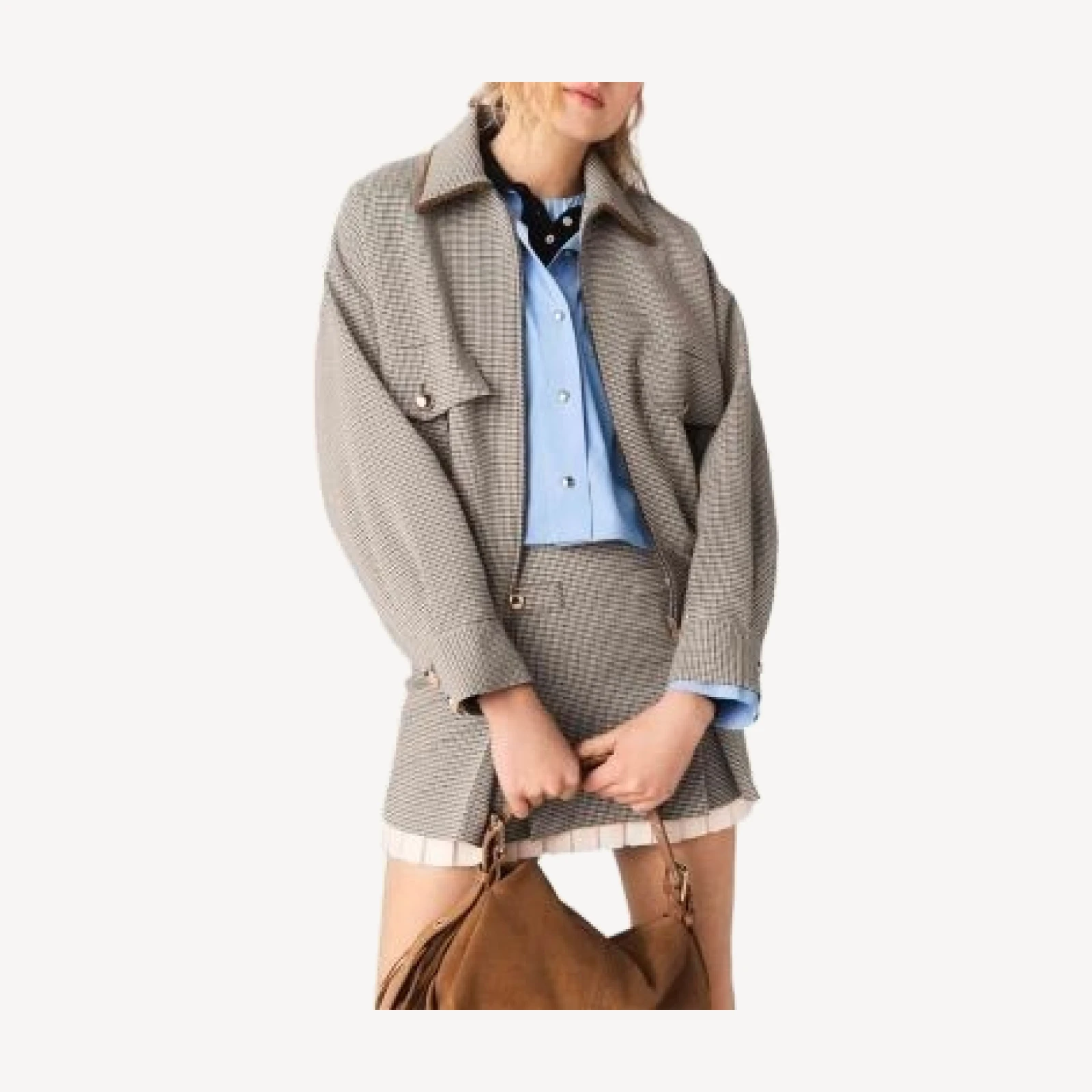 Maje Checked Bomber Jacket