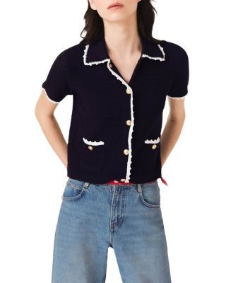 Maje Mapal Textured Knit Cardigan