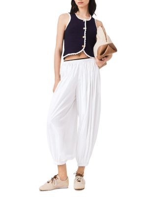 Maje Knit Top with Crochet Trim