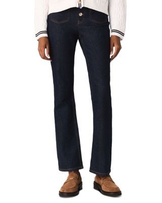 Maje Passionbrut High Rise Straight Jeans in Dark Blue