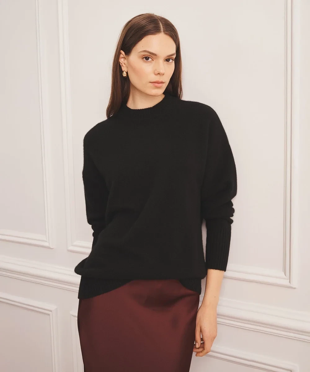 Luxe Cashmere Oversized Crewneck Sweater