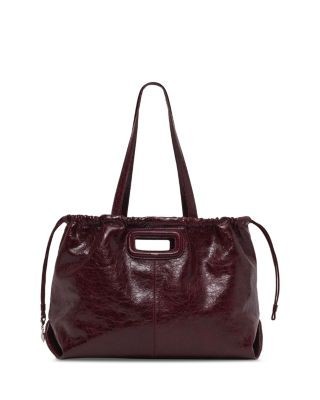 Maje M Crackled Leather Tote