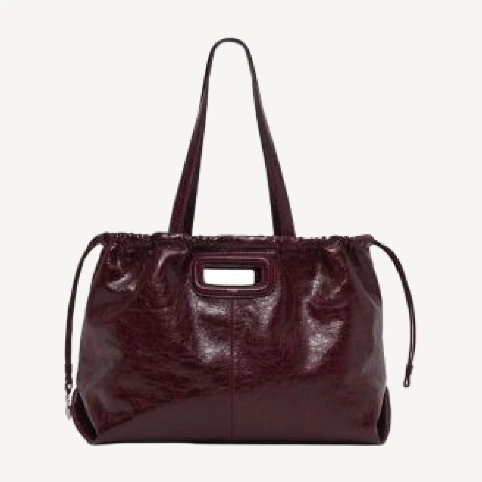 Maje M Crackled Leather Tote