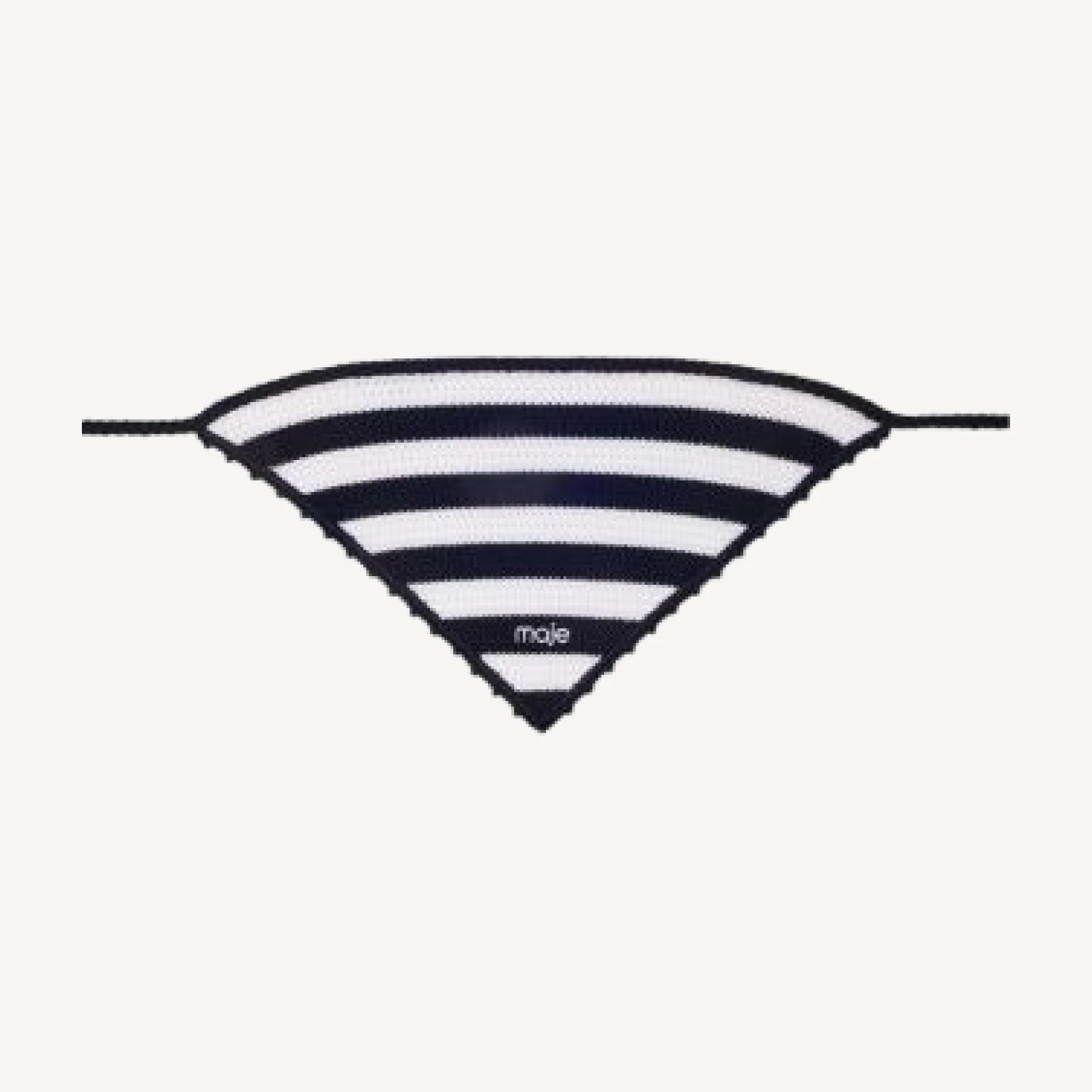 Maje Striped Crochet Triangle Bandana