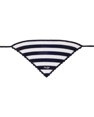 Maje Striped Crochet Triangle Bandana