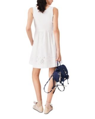 Maje Short Dress with Lace Trim