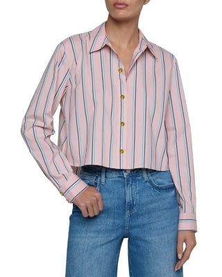 L'Agence Cosette Cropped High/Low Shirt