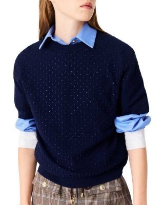 Maje Tonal Rhinestone Sweater