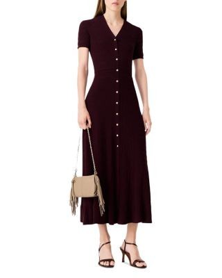 Maje Rablina Button Front Knit Dress