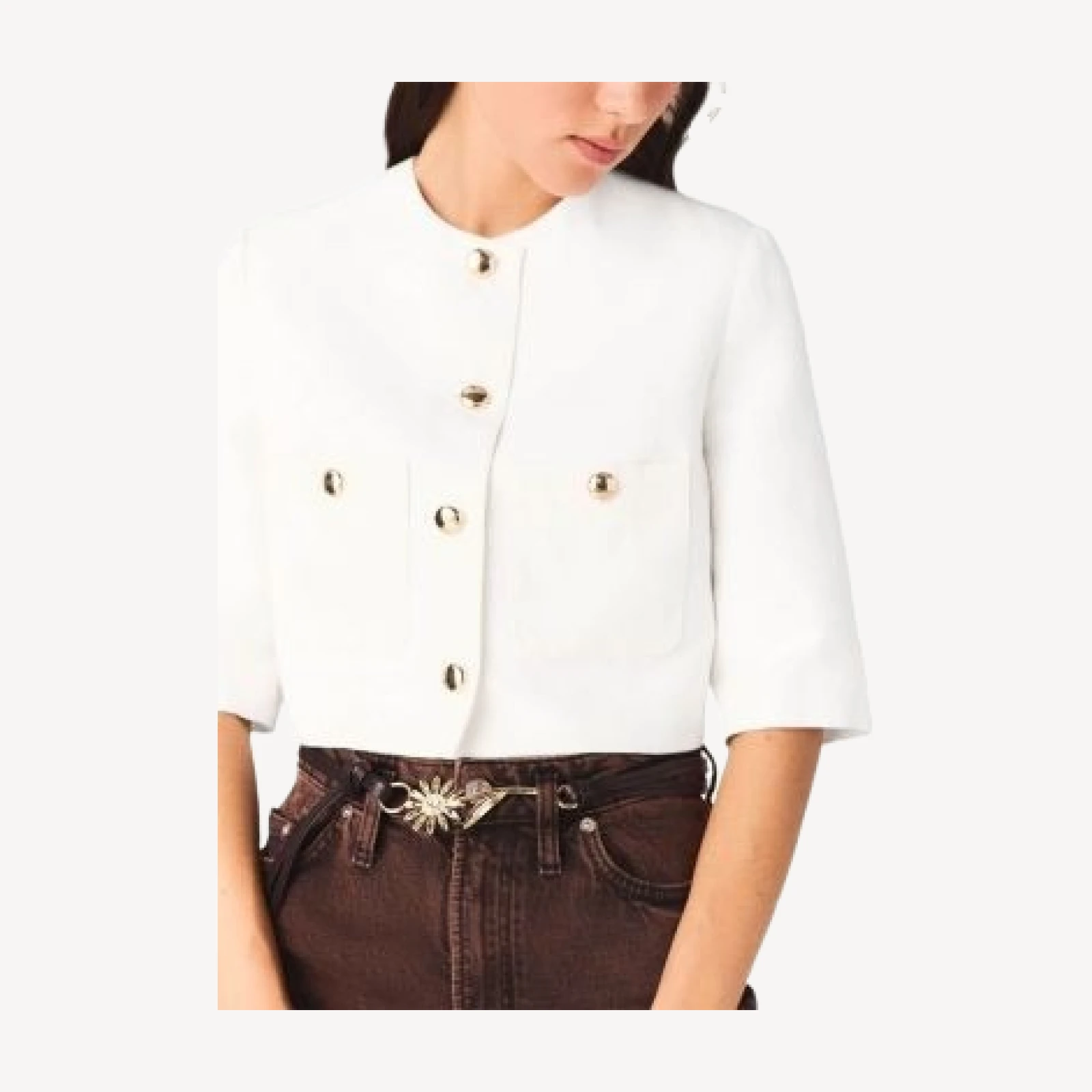 Maje Short Linen Blend Jacket