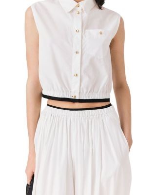 Maje Cropped Sleeveless Shirt