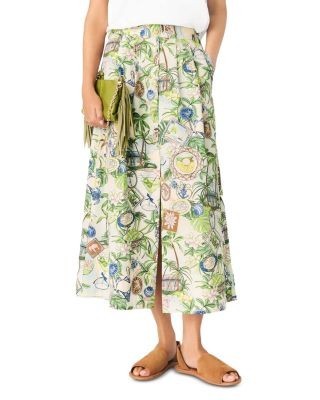 Maje Printed Maxi Skirt with Shorts