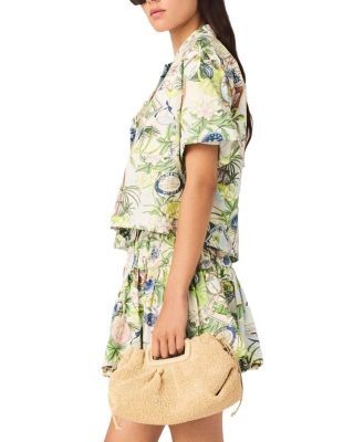 Maje Patterned Cropped Shirt