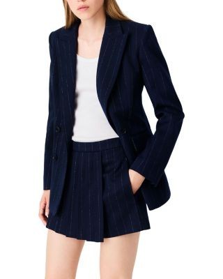 Maje Tailored Lurex Stripe Shorts