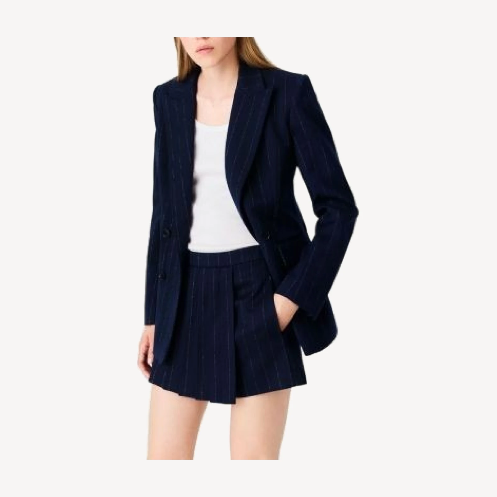 Maje Tailored Lurex Stripe Shorts
