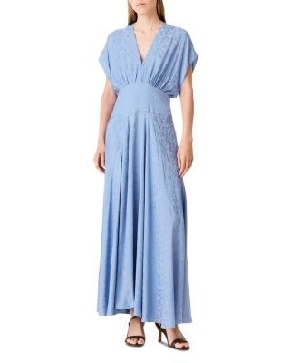 Maje Ridan Jacquard Print Maxi Dress