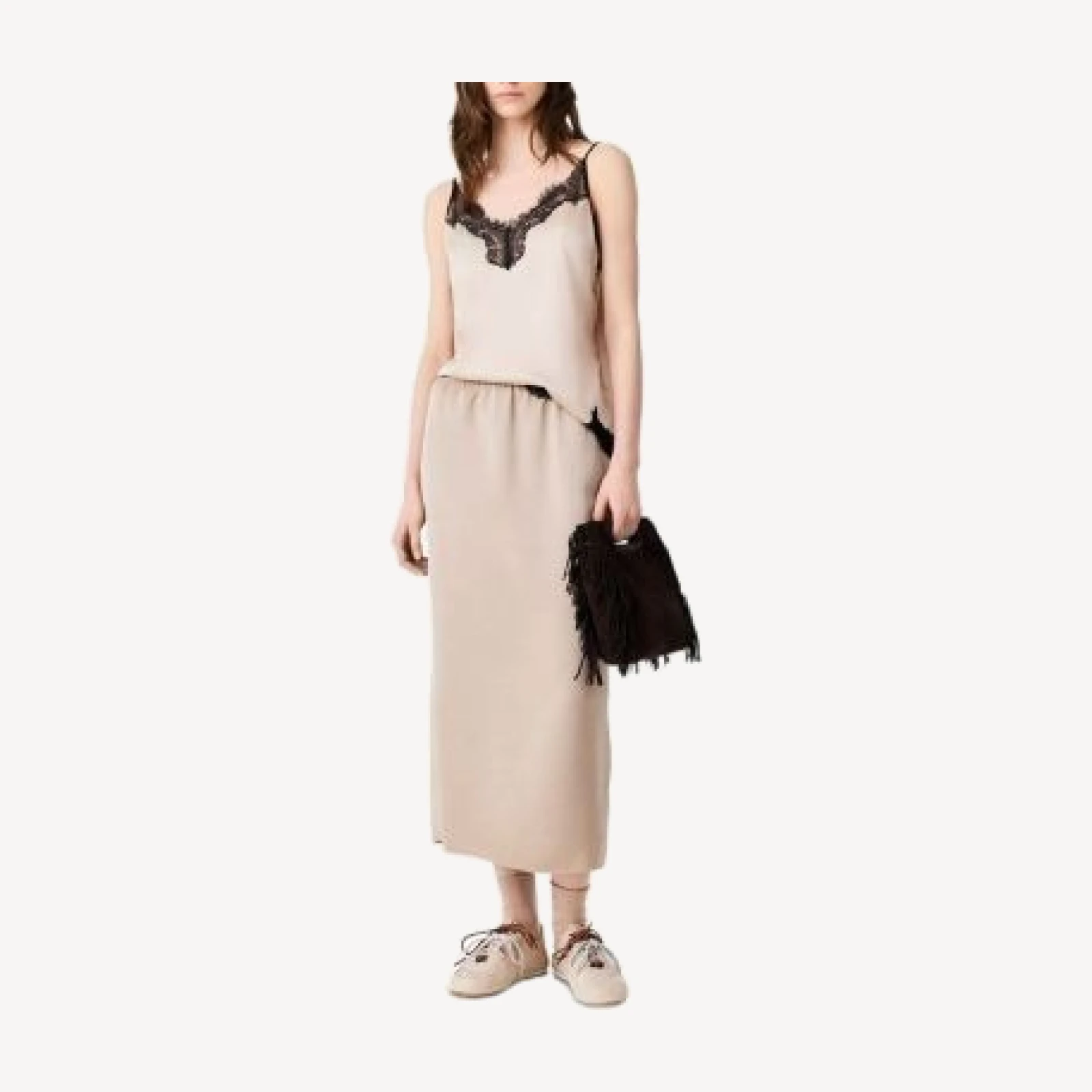 Maje Jaquirie Satin Pencil Skirt