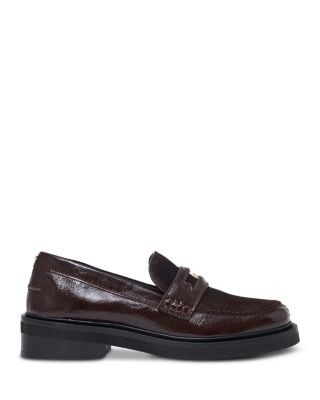 Maje Women's Two Tone Shiny Leather & Suede Loafers