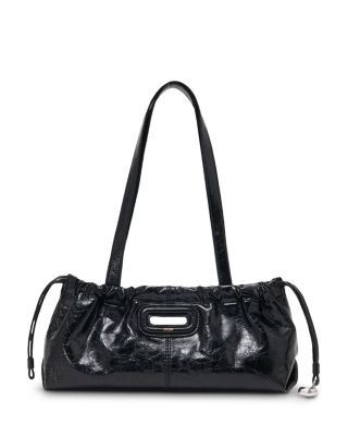 Maje Milpli Gazette Crackled Leather Shoulder Bag