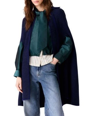 Maje Mapina Wool Long Cape Cardigan
