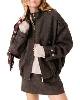 Maje Herringbone Oversized Jacket