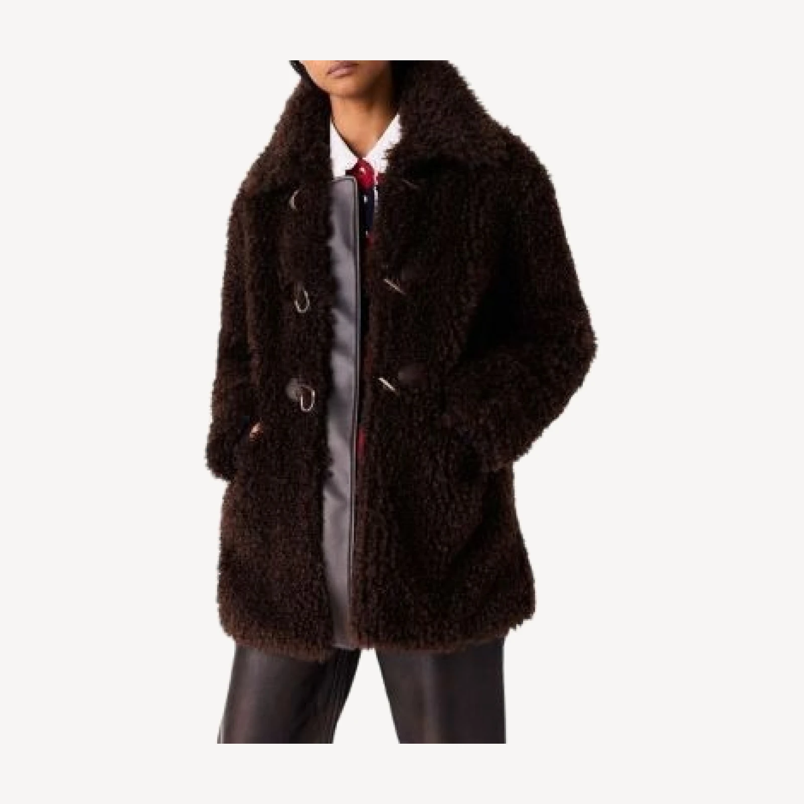 Maje Faux Fur Mid Length Coat