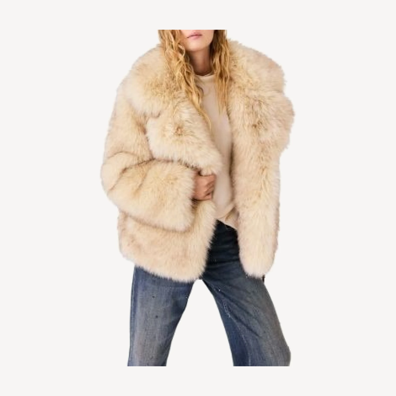 Maje Oversized Faux Fur Coat