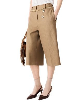 Maje Ipania Pinstriped Bermuda Shorts