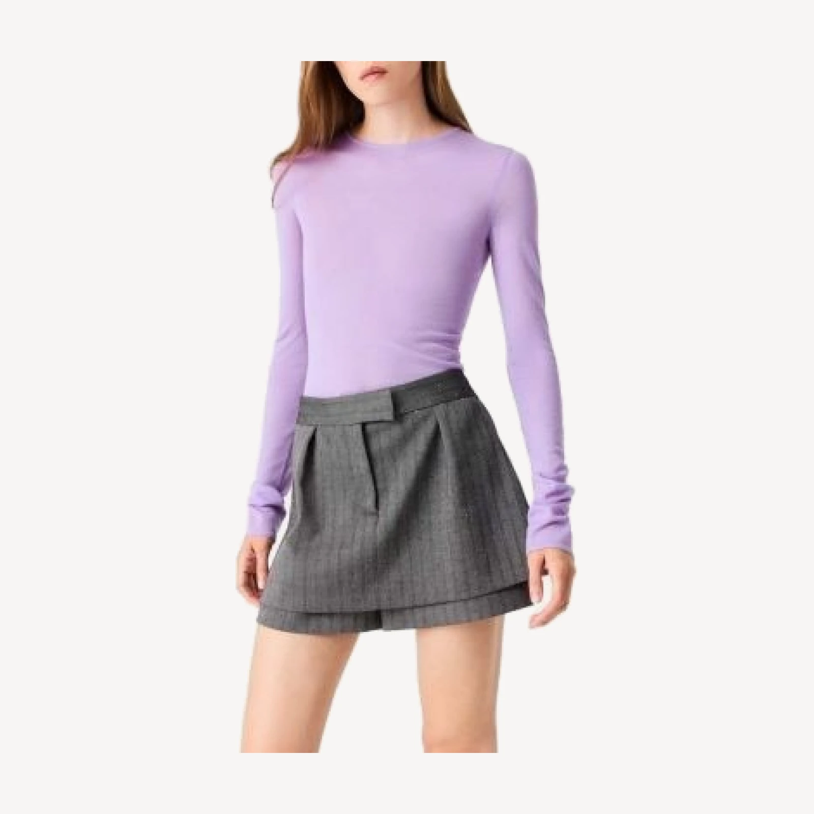 Maje Ipernolus Rhinestone Pinstriped Skort