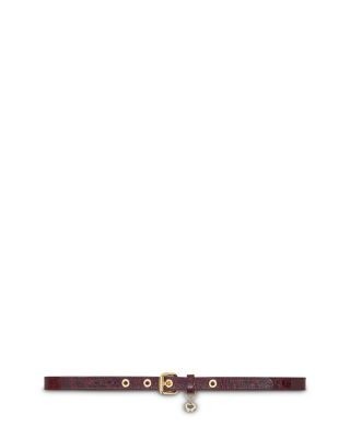 Maje Women's Slim Eyelet Leather Belt