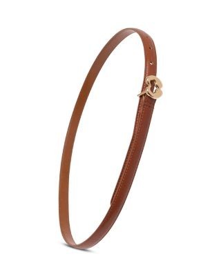 Maje Women's Heart Buckle Slim Leather Belt